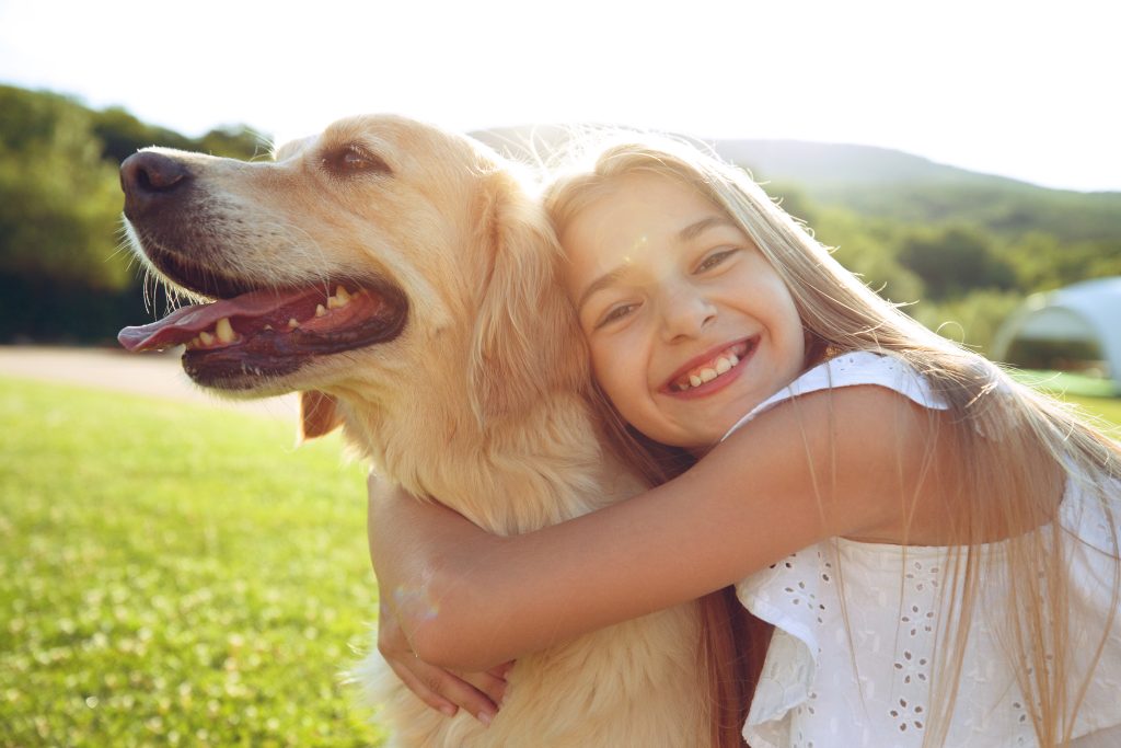 Child with dog